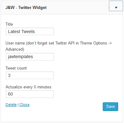 J&W - Twitter Widget