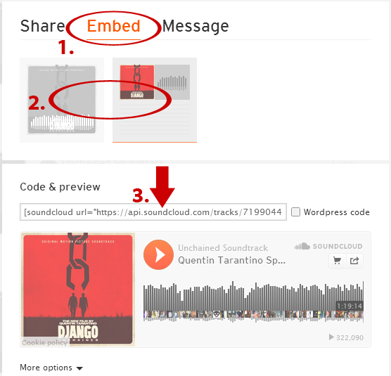 SoundCloud - how to get shortcode